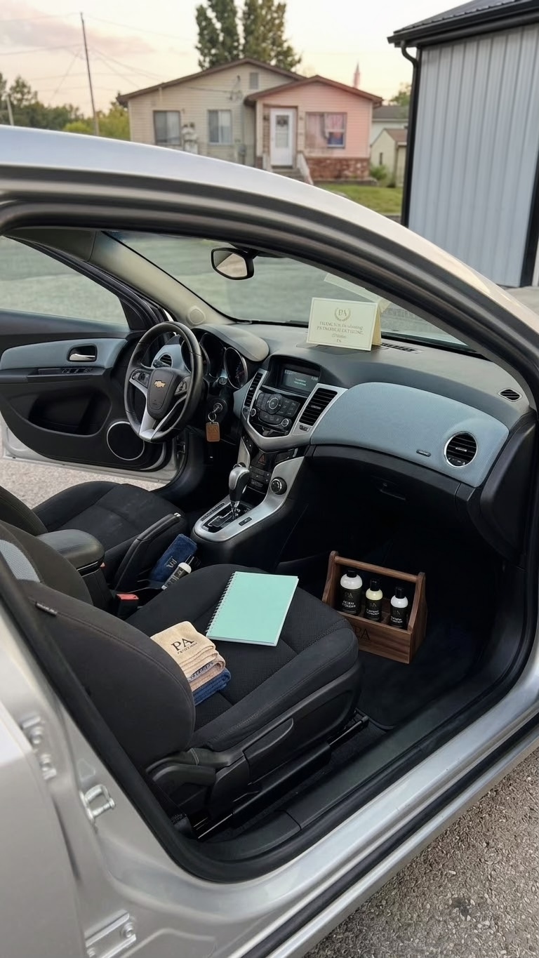 Clean detailed front vehicle interior and dashboard